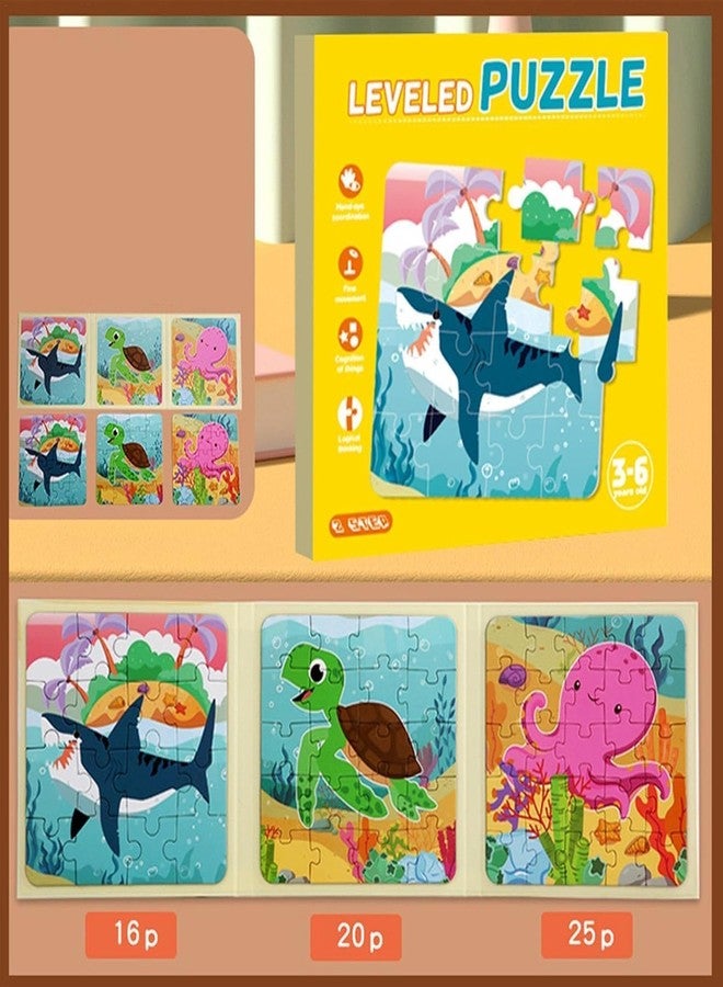 BLiSS HUES مجموعة ألغاز الصور المقطعة المغناطيسية على شكل حيوانات من BLiSS HUES 3 في 1 للأطفال (محيط) - Image 4